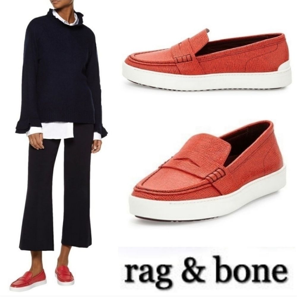 Rag & Bone Colby Red‎ Leather Penny Loafer Sneaker